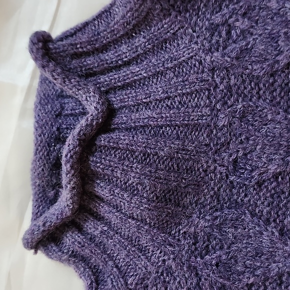 MODA INT'L (Victoria's Secret) Wool Cable Knit, Purple Sweater, Small, $50 - Picture 12 of 14